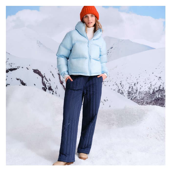 Aux Femmes Veste matelassée à capuchon avec PrimaLoftMD - Bleu Pastel